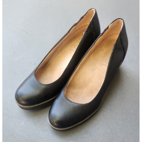 Soul Naturalizer Size 7 W About Time Black Wedge Manmade Shoes 7 Wide - Picture 6 of 11